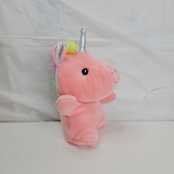 Fuzzy Friends Plush Baby Unicorn Stuffed Animal 6" Plush Glitter Horn Pink Plush - Picture 4 of 8